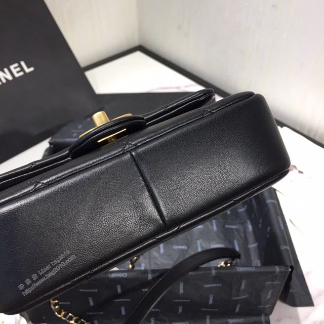 Chanel女包 AS1357 Chanel2020新款圓環手柄方胖子口蓋包 菱格羊皮鏈條手提包  djc3953